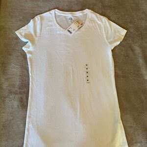 NWT UNIQLO Women Supima Cotton Modal Crew Neck Short Sleeve Size M White